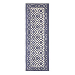 Halmstad Blue And White Scandi Style 100% Cotton Printed Rug | 200cm | Navy Blue
