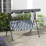 3-seat Swing Chair Garden Swing Seat W/ Adjustable Canopy