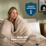 Electric Heated Blanket Sand Micro Fleece With 9 Heat Settings