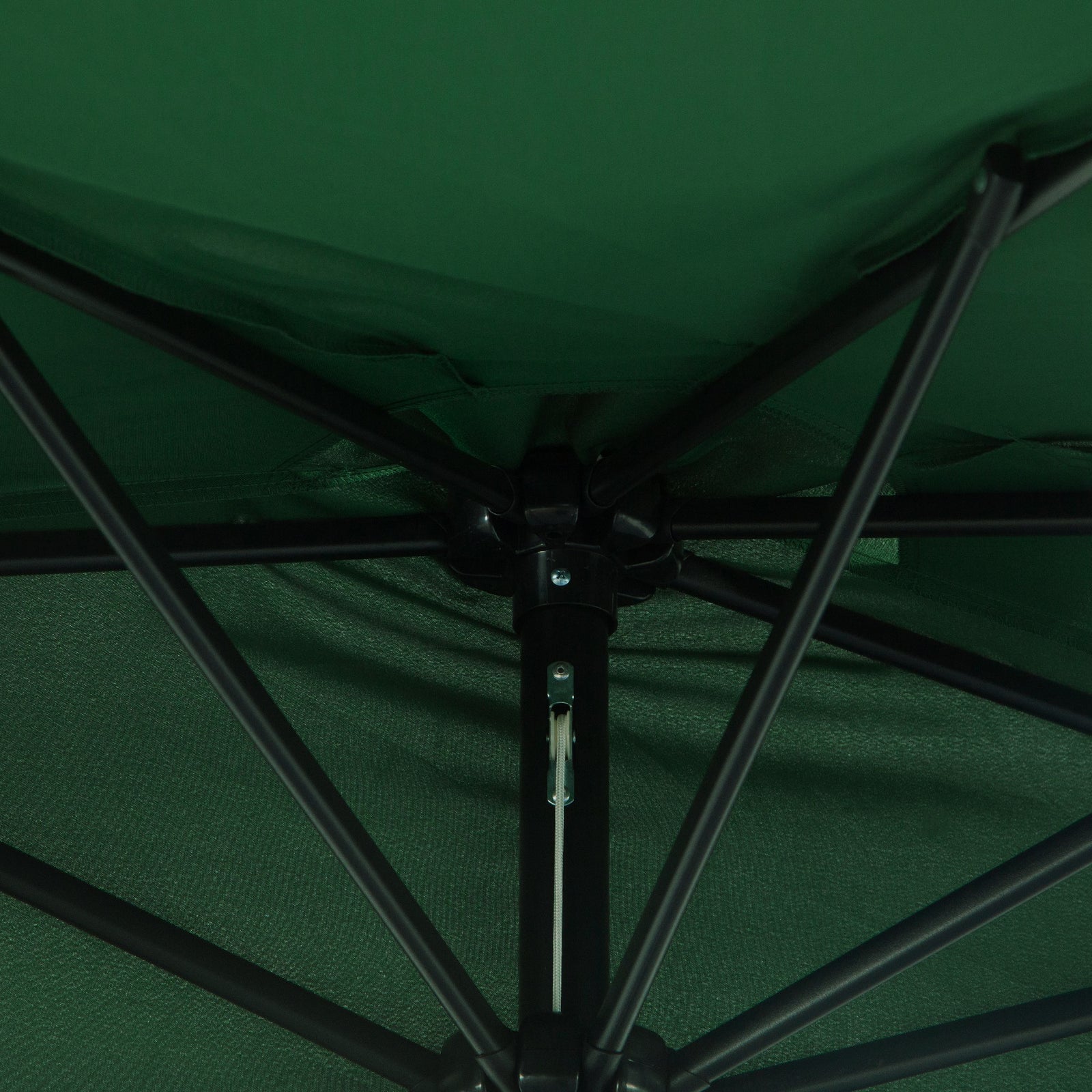 3m Half Round Parasol Balcony Shade | Green