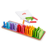 Wooden Rainbow Counting Sticks Game, Includes 55 Sticks