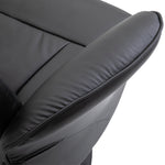 Pu Leather Armchair And Footrest Swivel Recliner W/ Ottoman | One Size | Black