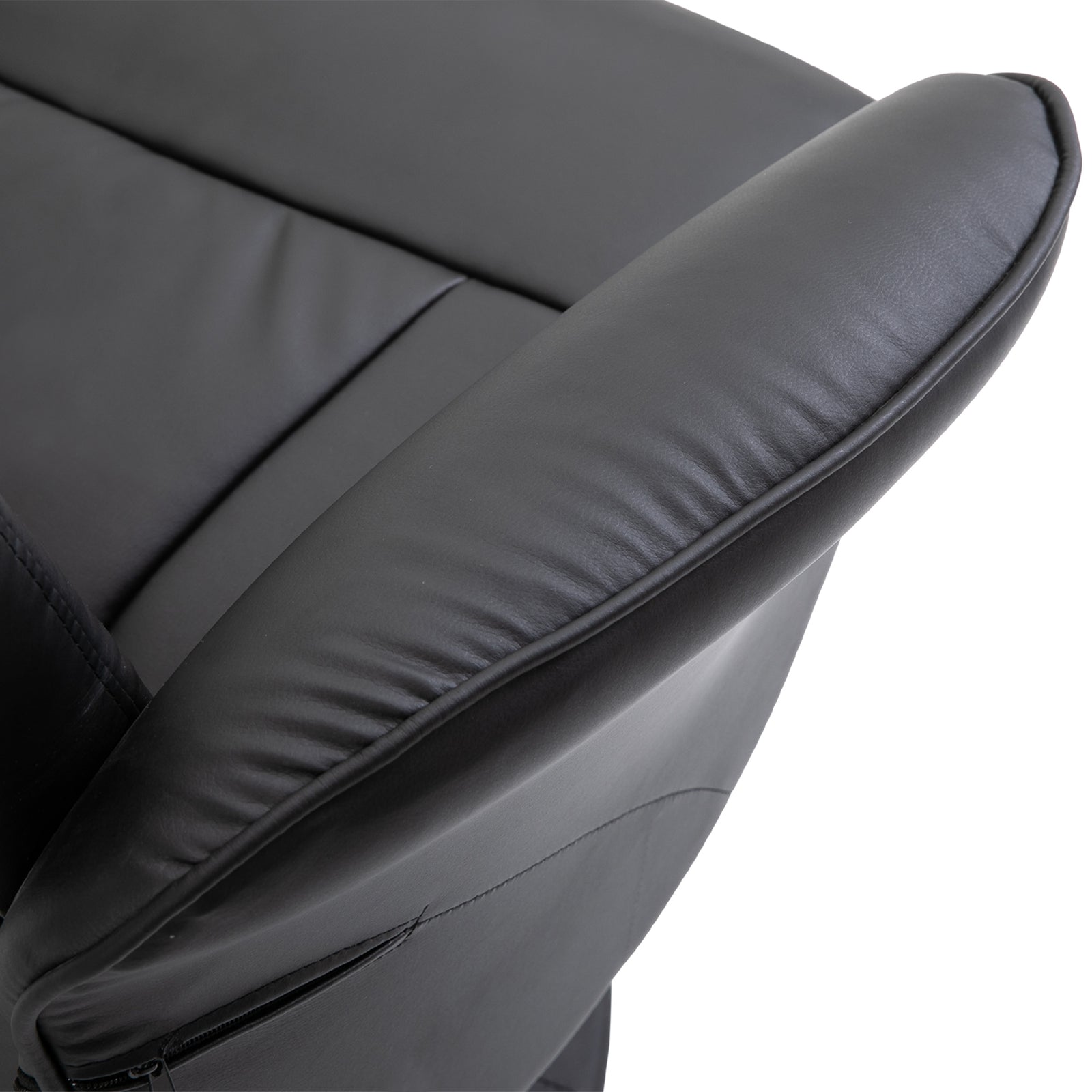 Pu Leather Armchair And Footrest Swivel Recliner W/ Ottoman | One Size | Black
