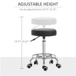 Round Pu Leather Salon Beautician Stool Adjustable Height | One Size | Black