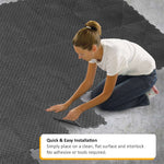Alpha Tile Interlocking Recycled Rubber Floor Tile 30cm X 30cm | Set of 40 | Black