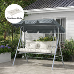 Seat Cushions Back Cushion W/2 Pillows, Water Repellent | White