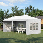 3 X 6m Garden Pop Up Gazebo, Height Adjustable | White