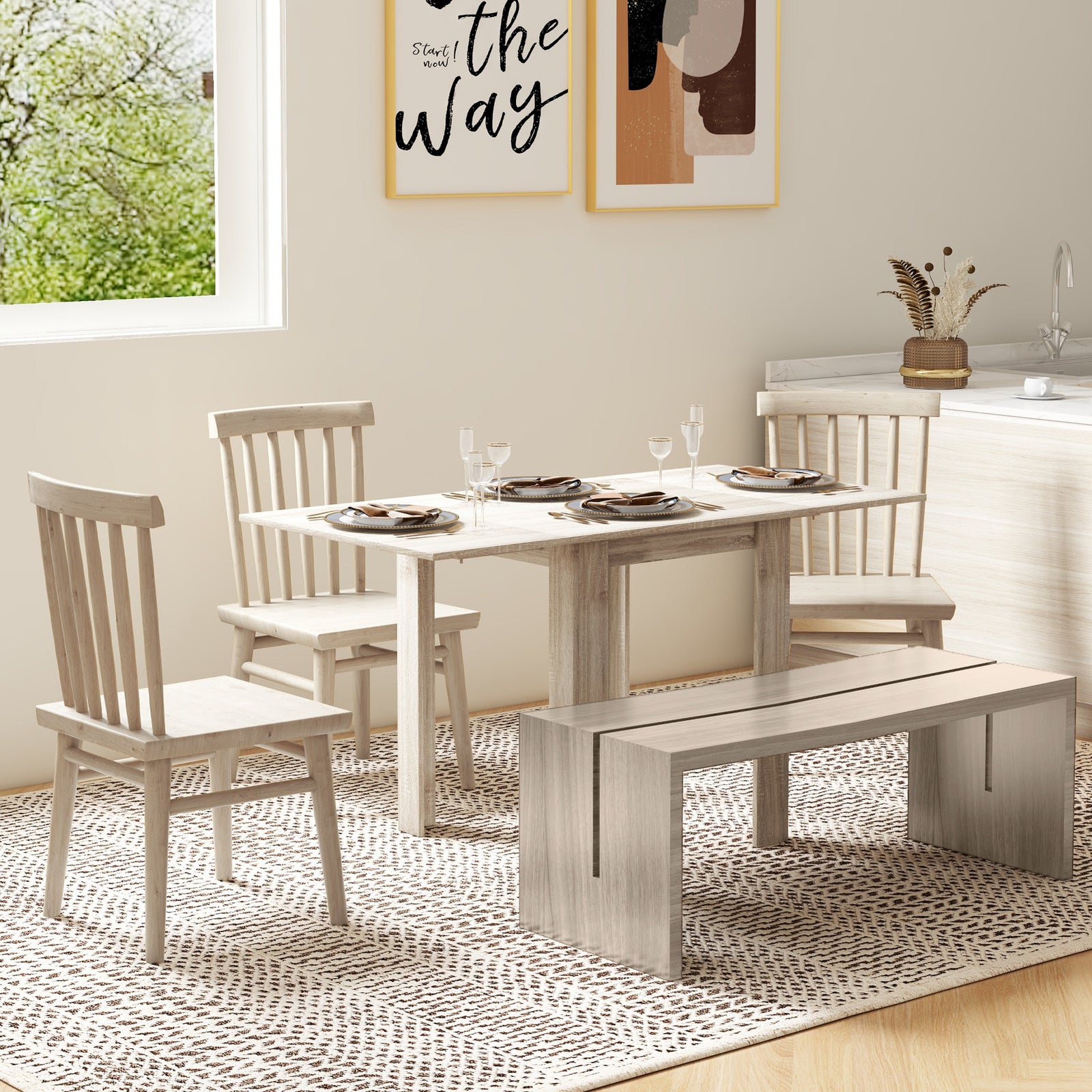 Extendable Folding Dining Table, Small Space