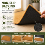 Natural Coconut Coir Plain Door Mat | 40 x 60cm | Brown