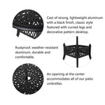 Vintage Round Cast Aluminium Garden Bistro Table,90cm Dia X 73cm H | 90cm | Black