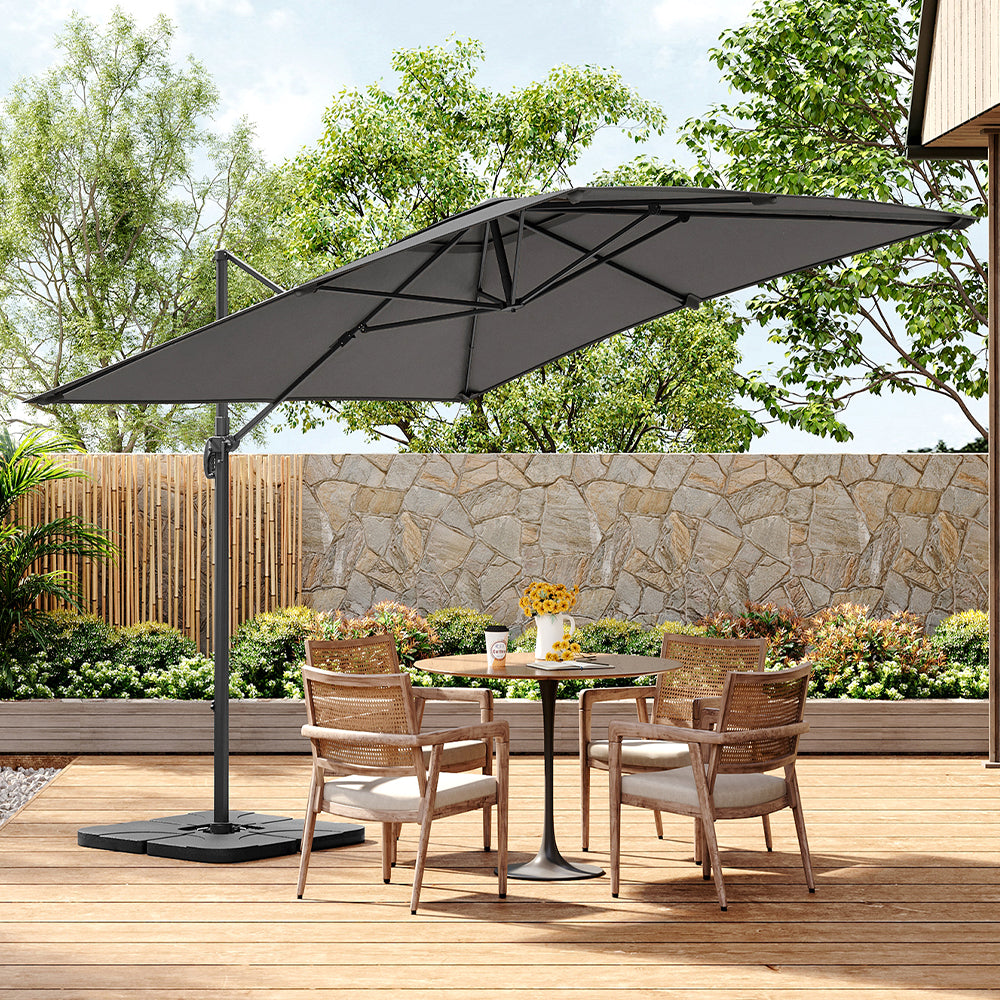 Outdoor Garden 2.5m Cantilever Parasol | One Size | Dark Grey