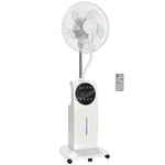 16" Pedestal Fan With Water Mist Spray Standing Fan, 3.1l Tank, White