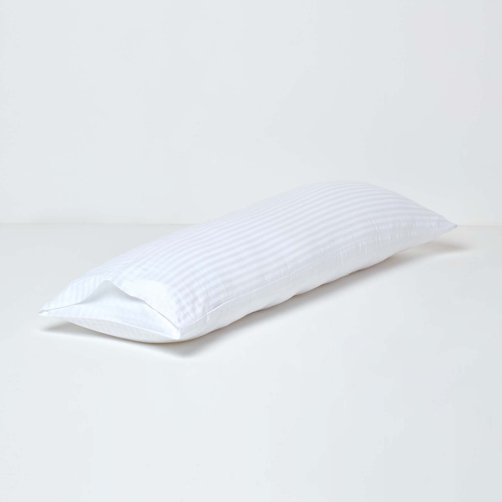 Egyptian Cotton Satin Stripe Housewife Pillowcase 330 Tc | Body | White