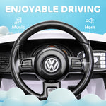 Volkswagen Beetle Licensed 12v Ride On Car W/ Remote Control | White