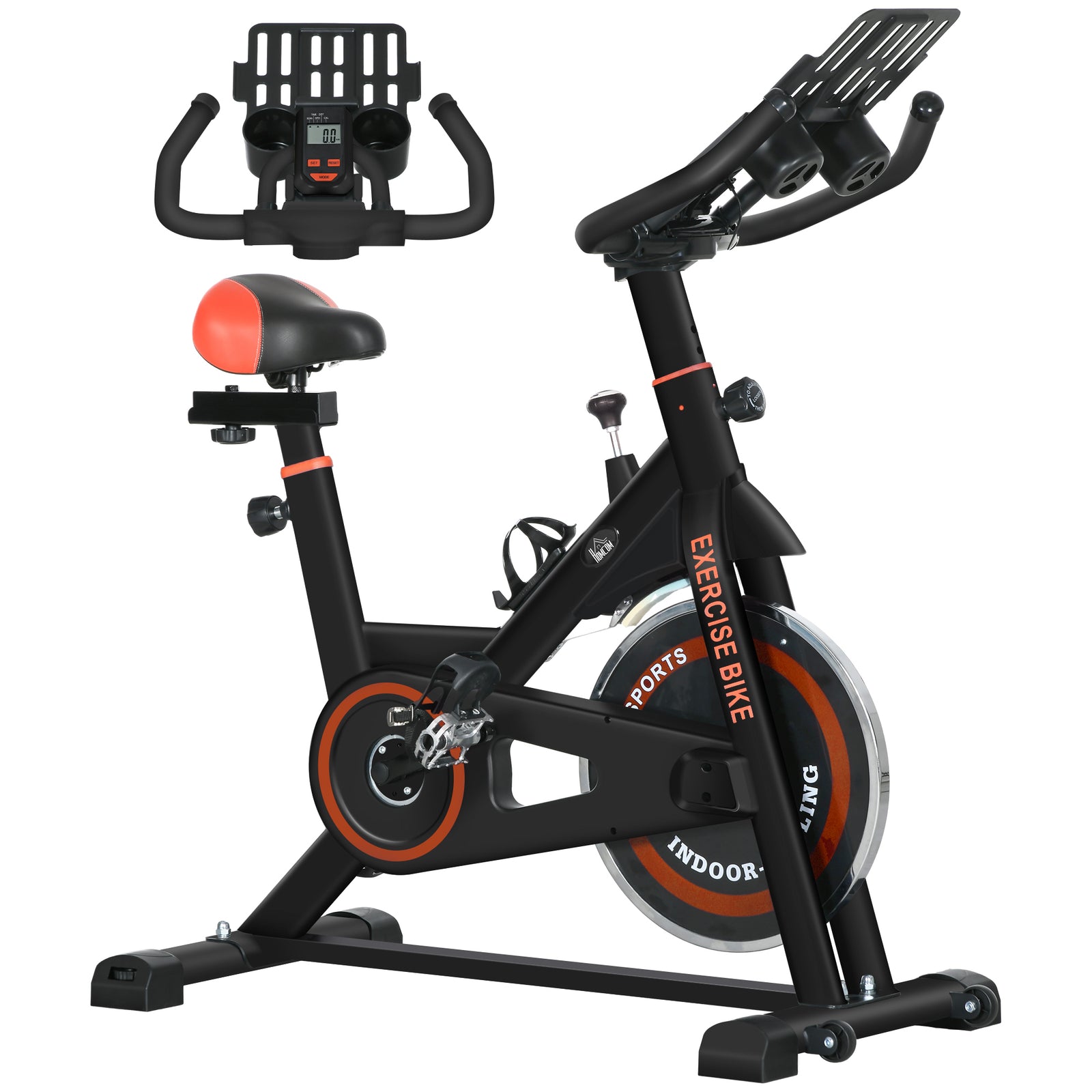 8kg Flywheel Exercise Bike W/ Adjustable Height, Resistance | Black