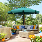 2.7m Patio Umbrella With Crank Garden Parasol | Green