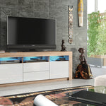 Shine Tv Unit 160cm With Led Lights | Natural Oak