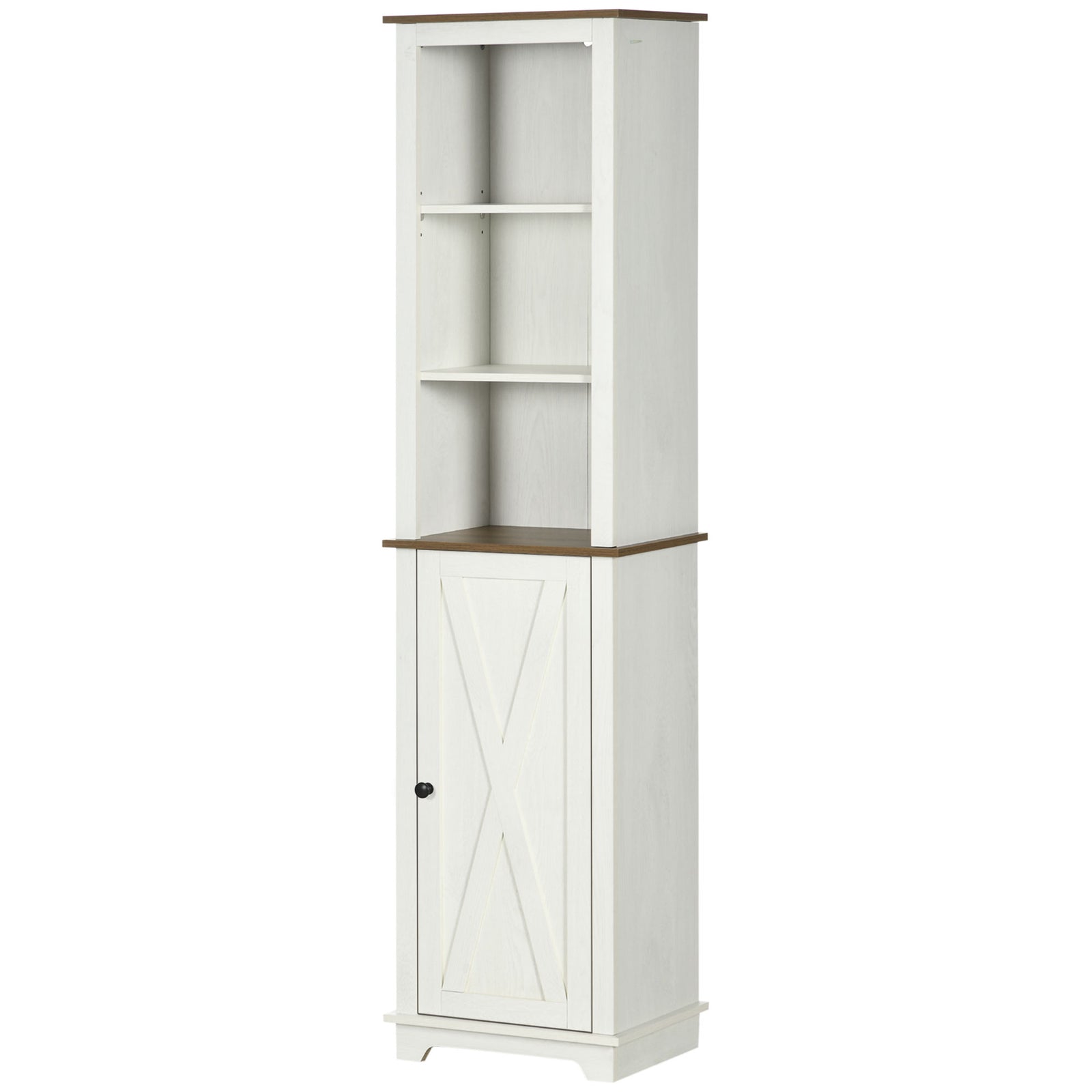 Tall Bathroom Cabinet Storage Cupboard With Door, Adjustable