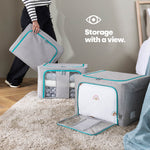 Folding Storage Bag With Metal Frame | One Size | Grey