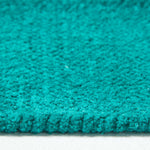 Plain Chenille 100% Cotton  Rug With Natural Trim | 200cm | Teal Green