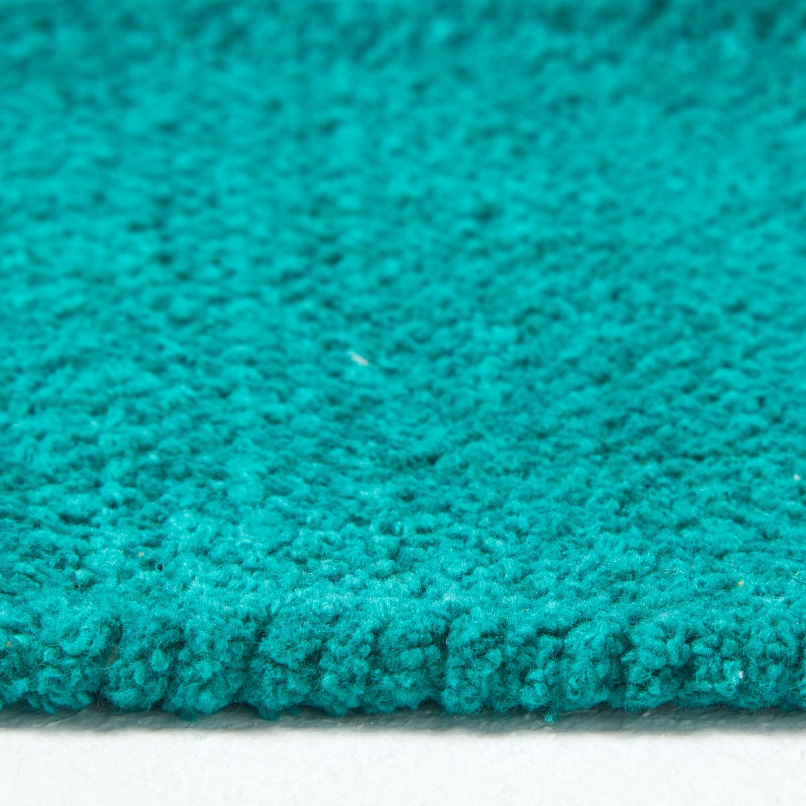Plain Chenille 100% Cotton  Rug With Natural Trim | 200cm | Teal Green