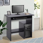 Compact Computer Table, Keyboard Tray | Black