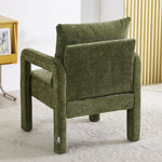 Chenille Upholstered Accent Chair With Lumbar Pillow | Green