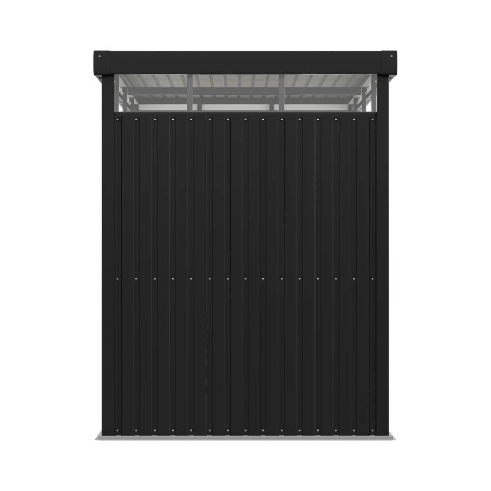 5.31ftx 8.46ft Metal Garden Storage Shed Skylight Roof Shed, Flat Roof Storage