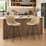 HOMCOM Swivel Bar Stools Set Of 2, Pu Leather Upholstery