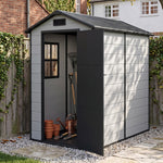 4x6 Ft Outdoor Garden Plastic Storage Shed | Black