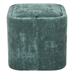 Modern Cube Storage Footstool Ottoman With Reversible Lid | Green