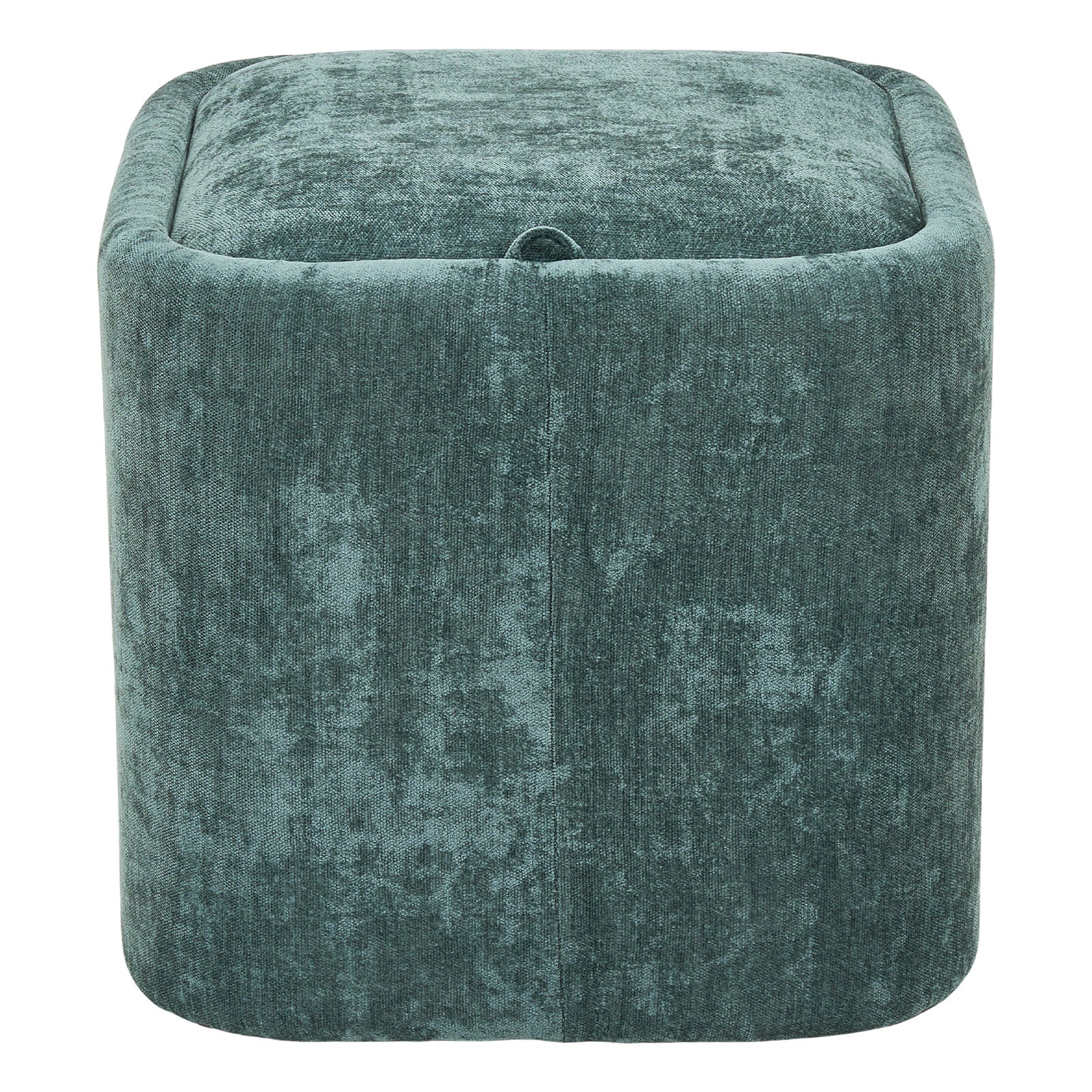 Modern Cube Storage Footstool Ottoman With Reversible Lid | Green