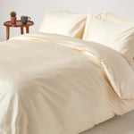 Organic Cotton Duvet Cover Set 400 Tc | Double | Cream