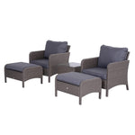 5 Pieces Outdoor Patio Furniture Set Wicker Conversation Set | Gray