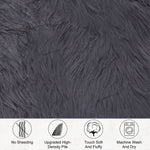 Faux Fur Sheepskin Rug | Dark Grey