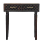 Solid Wood Arno Console Table, 2 Drawers, Espresso Brown