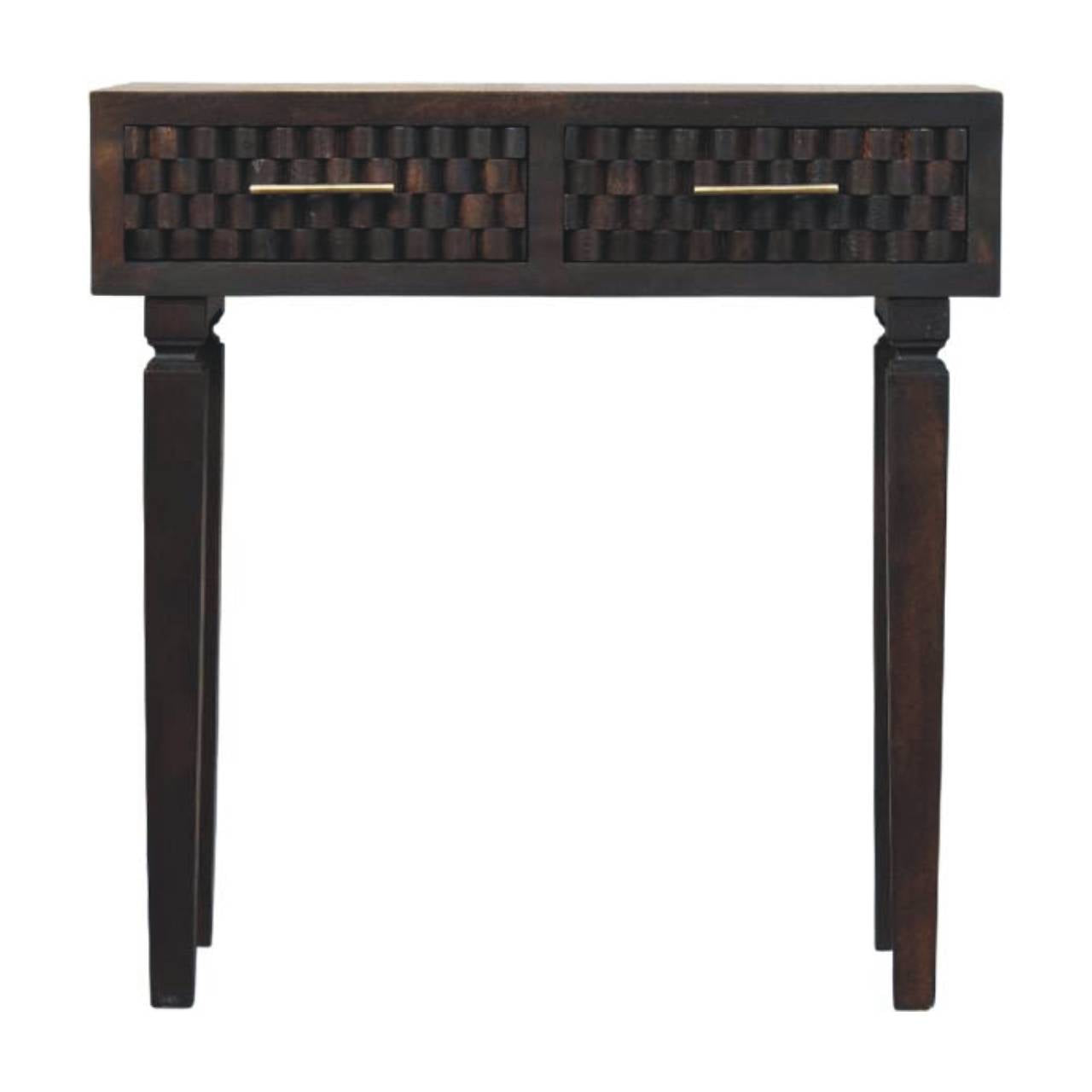 Solid Wood Arno Console Table, 2 Drawers, Espresso Brown