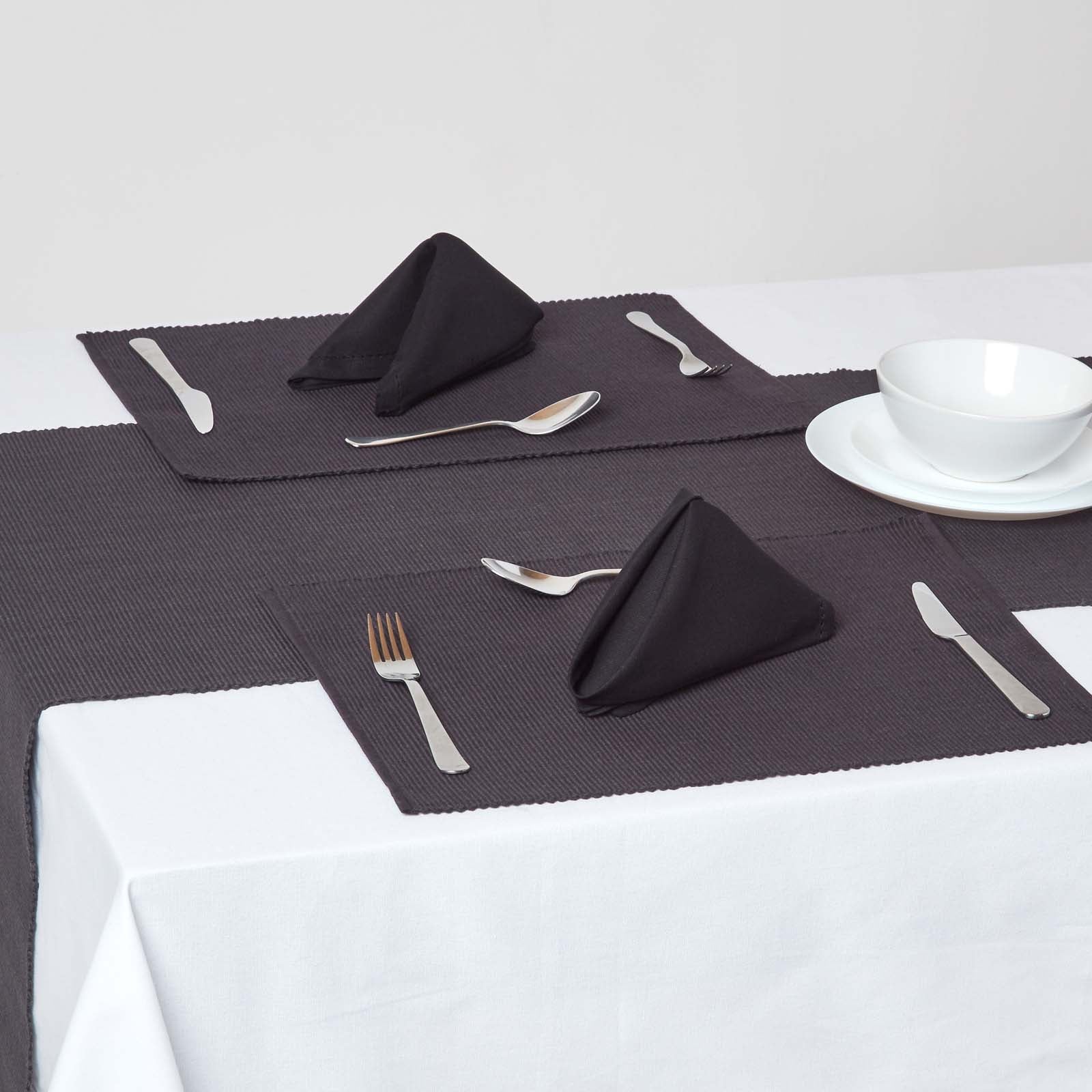 Cotton Plain Table Runner | Black