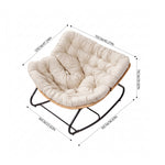Modern Rocking Chair with Cushion – Compact | Beige