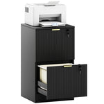 HOMCOM Filing Cabinet, File Cabinet With 2 Lockable Drawers And Hanging Rails