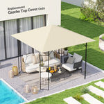 3x3m Gazebo Canopy Replacement Cover With Drain Holes Upf30+ | Cream