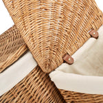 White Cotton Lined Light Steamed Corner Laundry Baskets | Small | White