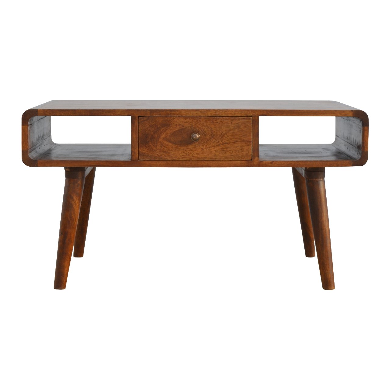 Solid Wood Curved Chestnut Coffee Table