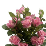 60cm Artificial Rose Bush Premium Pink Silk Flowers And Leaves