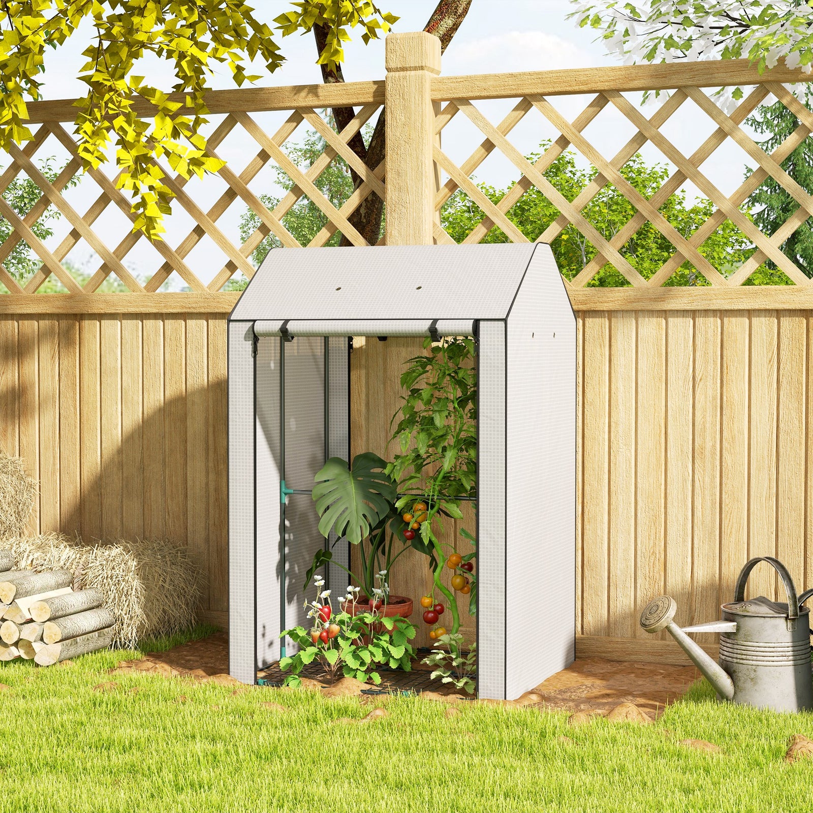 Portable Greenhouse W/ 4 Shelves & Vents 100x80x150cm