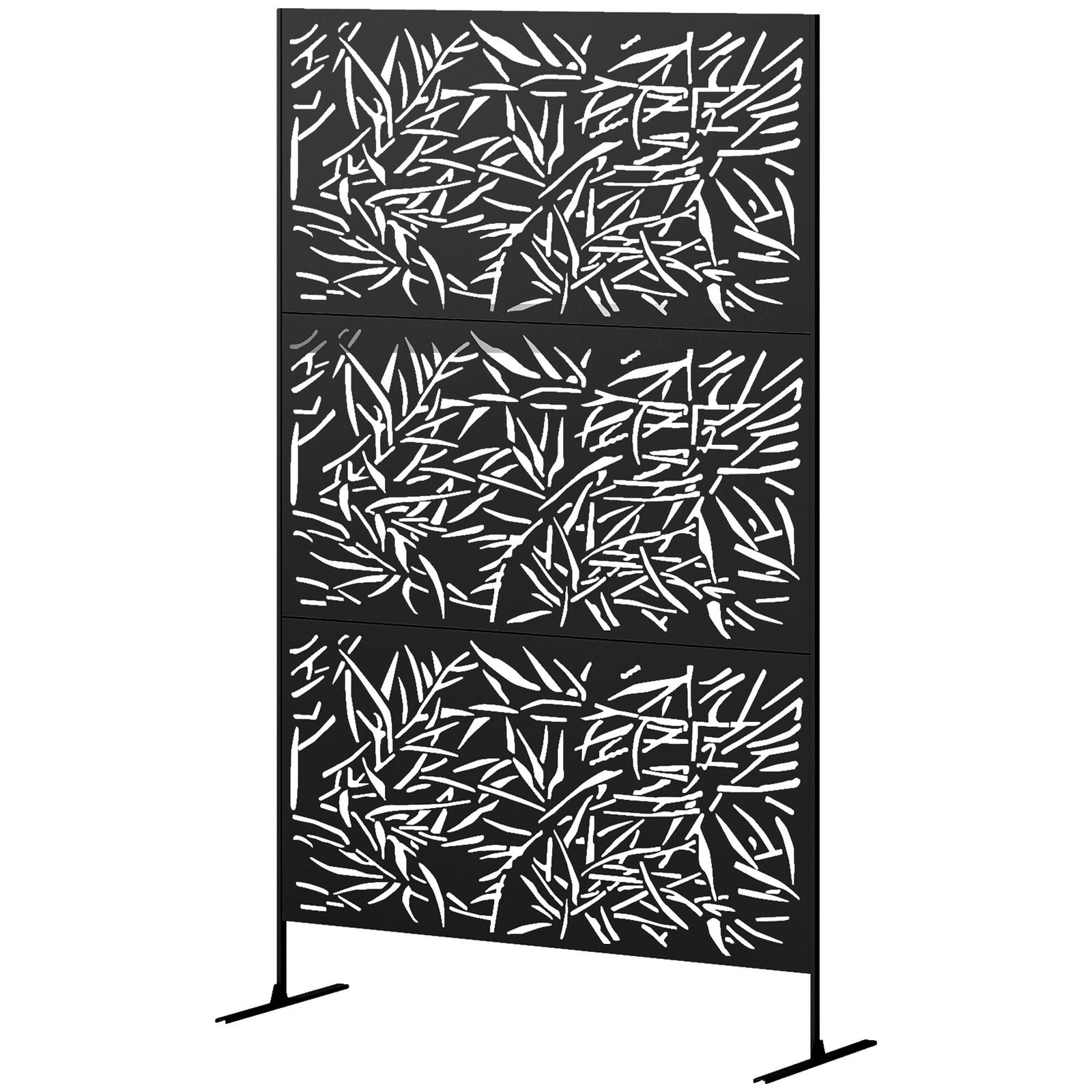 Decorative Outdoor Divider Privacy Panel W/ Stand, Bamboo