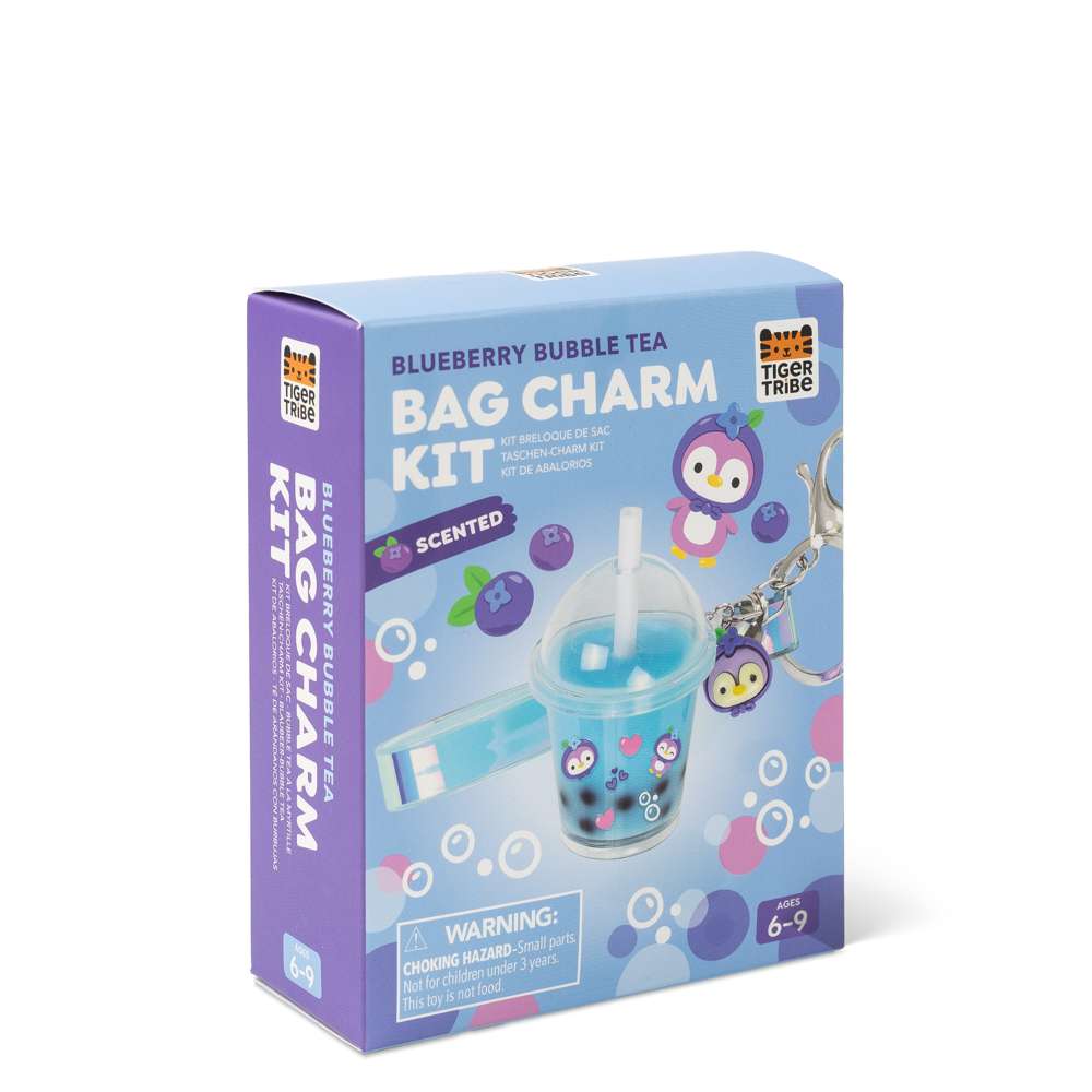 Tiger Tribe Bag Charm Kit - Blueberry Bubble Tea