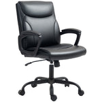 Faux Leather Desk Chair With Tilt Function For Home Office | Black