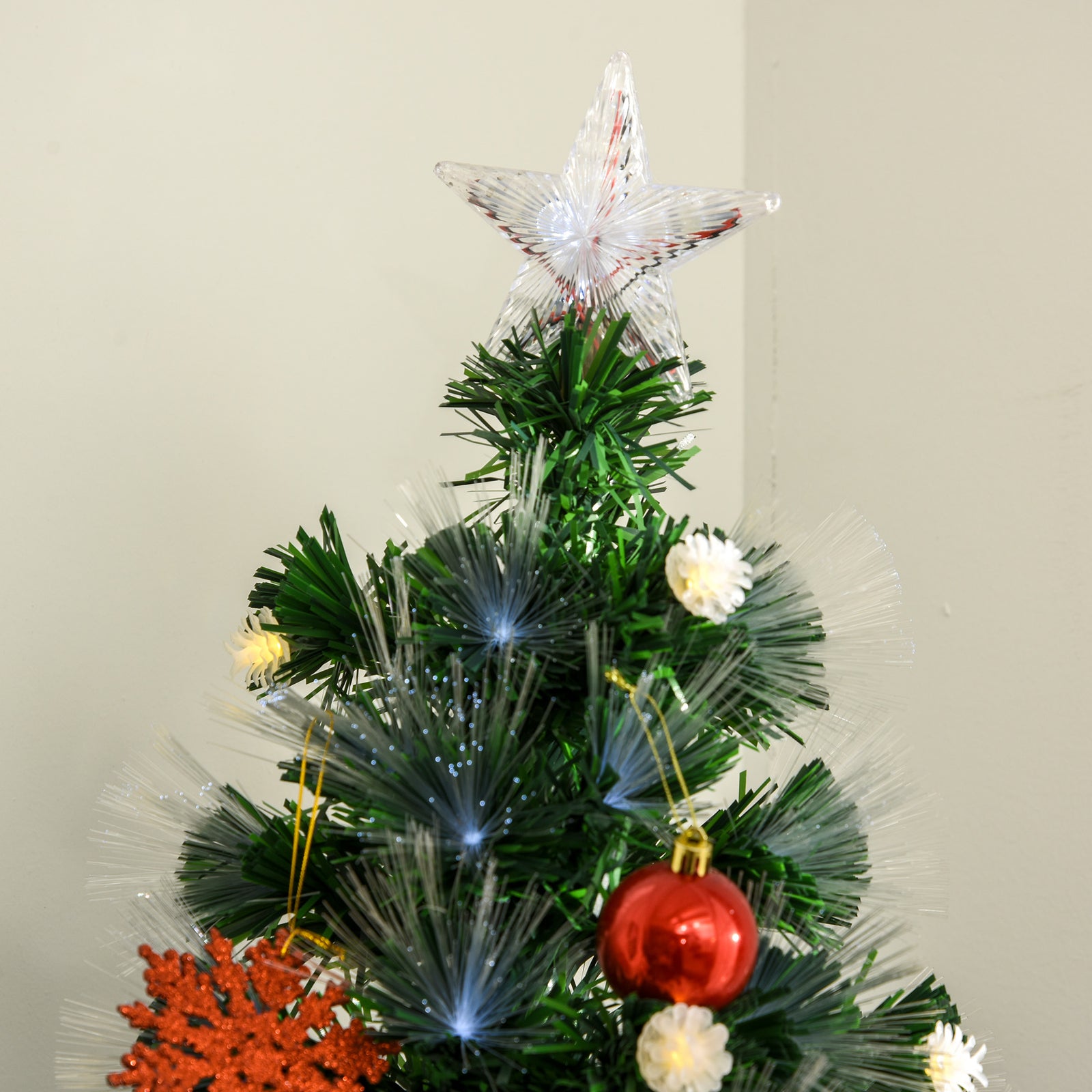6ft White Light Artificial Christmas Tree W/ 230 Led Star Topper Tri-base | 6ft | Green
