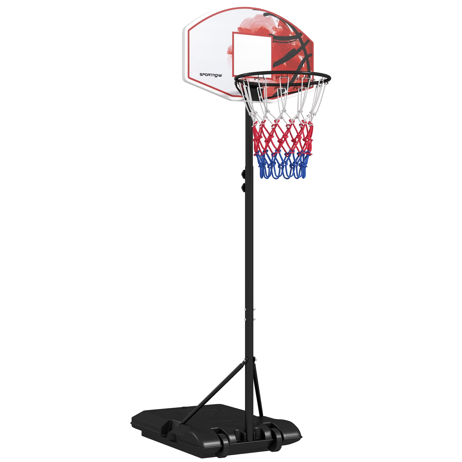 Adjustable Basketball Hoop And Stand With Wheels | Black